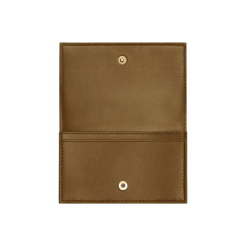 Bottega Veneta Sheepskin With Cow Leather Card Holder Women's Acorn-2
