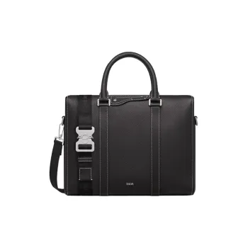 DIOR Lingot Grained Calfskin Handbag Shoulder Bag Crossbody Bag Briefcases Men's Black