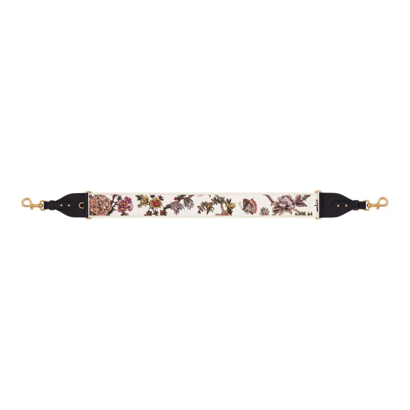 DIOR Embroidered Cow Leather Patchwork Shoulder Strap Bag Straps Women's White/Multicolor-1