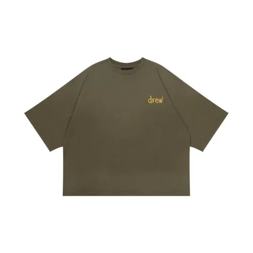 Drew House T-Shirts Unisex Olive Green Faded