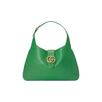 GUCCI Aphrodite Leather Handbag Shoulder Bag Medium Size Women's Green