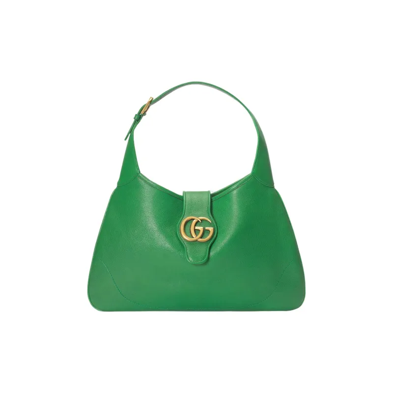 GUCCI Aphrodite Leather Handbag, Shoulder Bag Medium Size Women's Green-0