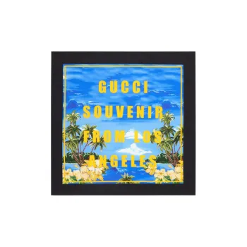 GUCCI Knit Scarf Men's Blue/Yellow
