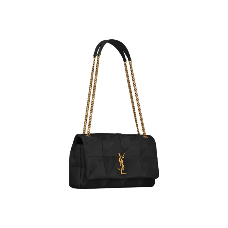 SAINT LAURENT Jamie Lambskin With Suede Detail Portable Crossbody Bag, Shoulder Bag Women's Black-2