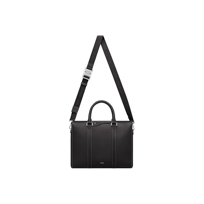DIOR Lingot Grained Calfskin Handbag Shoulder Bag Crossbody Bag Briefcases Men's Black-1