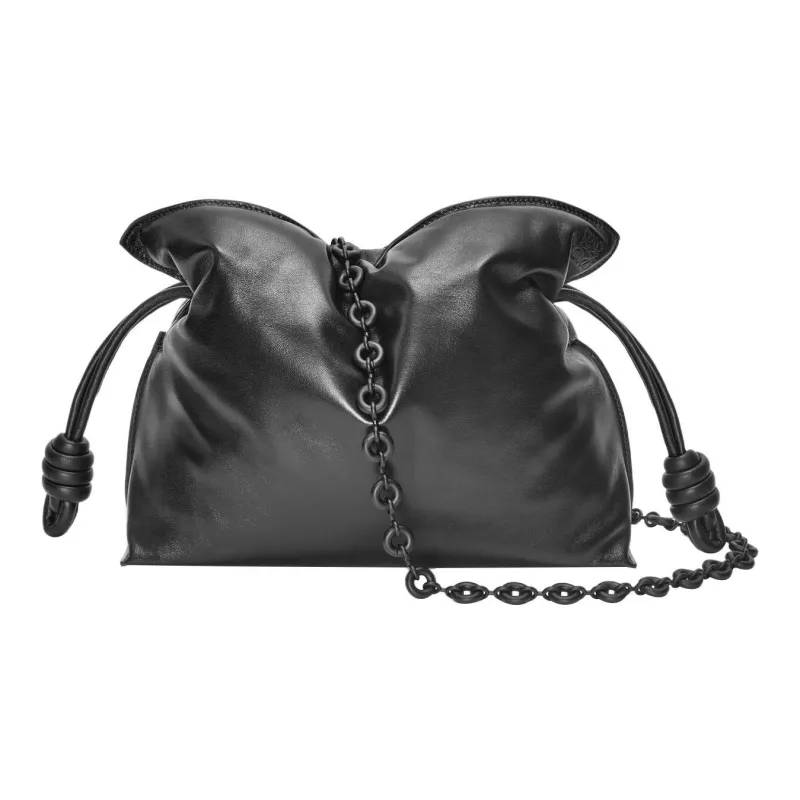 LOEWE Painted Brass Chain Strap Bag Women's Black-2