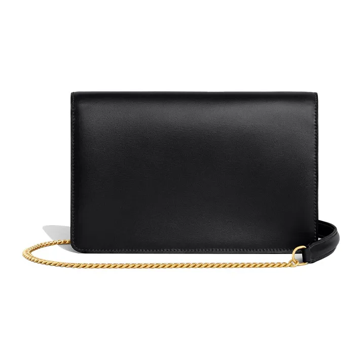 CELINE Triomphe Arc De Triomphe Calfskin Envelope Bag Handbag Shoulder Bag Crossbody Bag Mini Women's Black-2