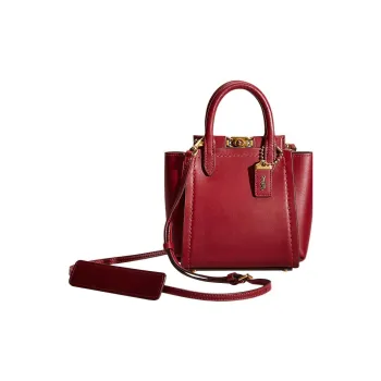 COACH Troupe Glove Tanning Shoulder Bag Crossbody Bag Handbag Small Size Women's Deep Red