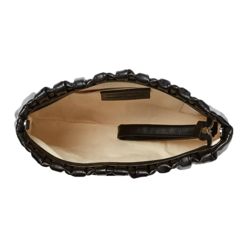 KARL LAGERFELD Amber Valletta Collaboration Artificial Leather Clutch, One Shoulder Handbag Women's Black-3