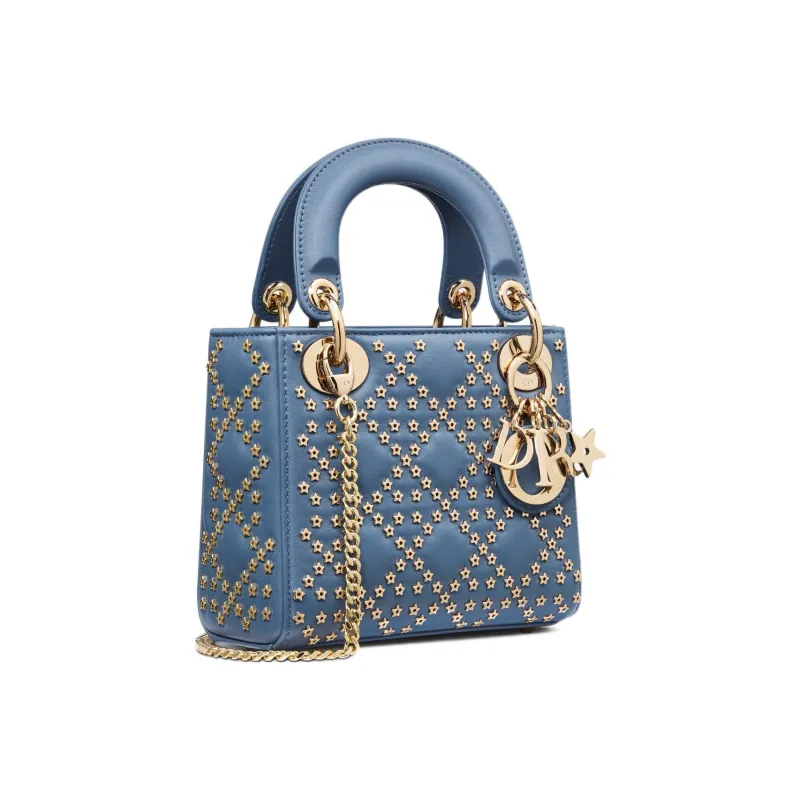 DIOR Lady Dior Sheepskin Daisie Bag Shoulder Bag Crossbody Bag Handbag Mini Women's Denim Blue-1