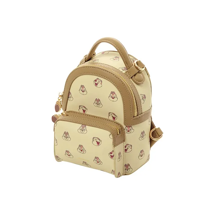 Disney Leather Backpack Crossbody Bag Backpack Mini Women's Light Coffee-1