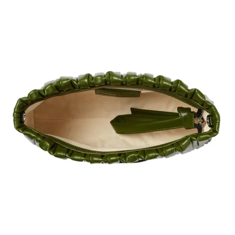 KARL LAGERFELD Amber Valletta Collaboration Artificial Leather Clutch, One Shoulder Handbag Women's Green-3