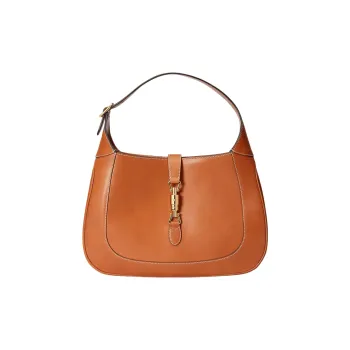 GUCCI Jackie 1961 Leather Crescent Shoulder Bag Shoulder Bag Medium Size Women's Original Brown