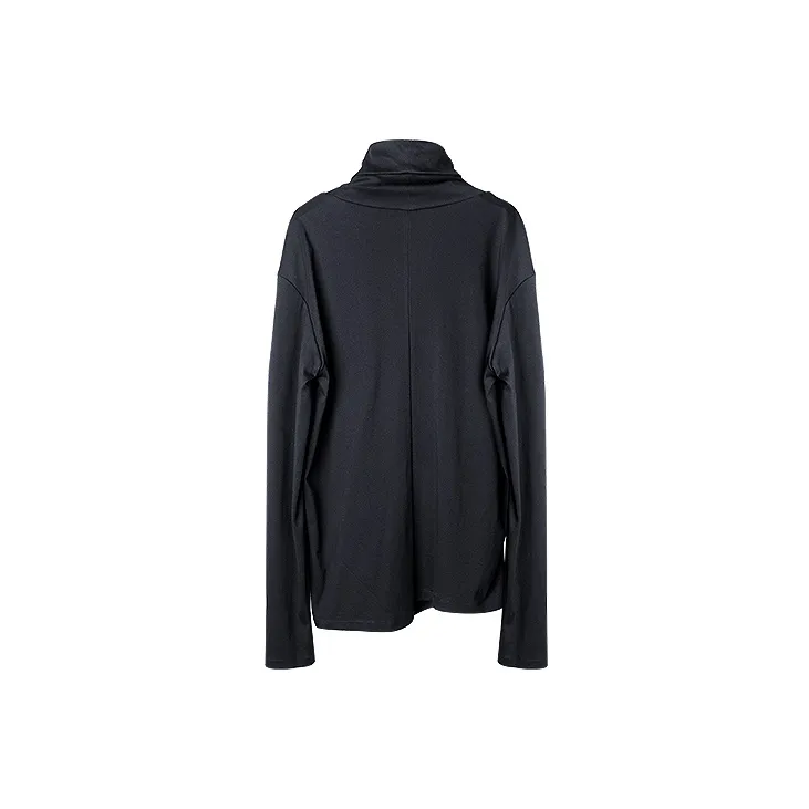 HUANXIANGZHE Long Sleeved T Shirt Unisex Black-1