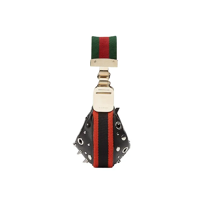 GUCCI Attache Leather Crescent Bag Handbag Shoulder Bag Women's Black-4