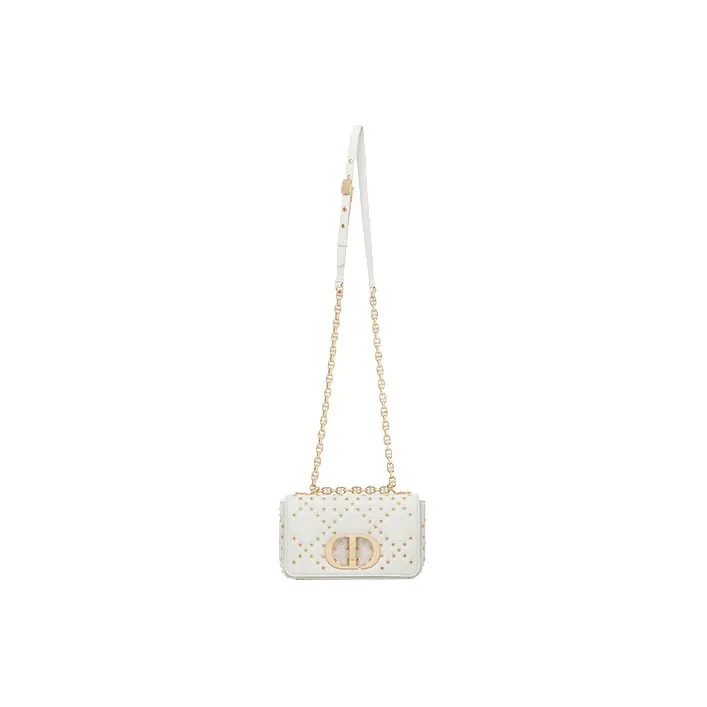 DIOR Caro Lambskin Clutches Shoulder Bag Crossbody Bag Small Size Women's Milk White-1