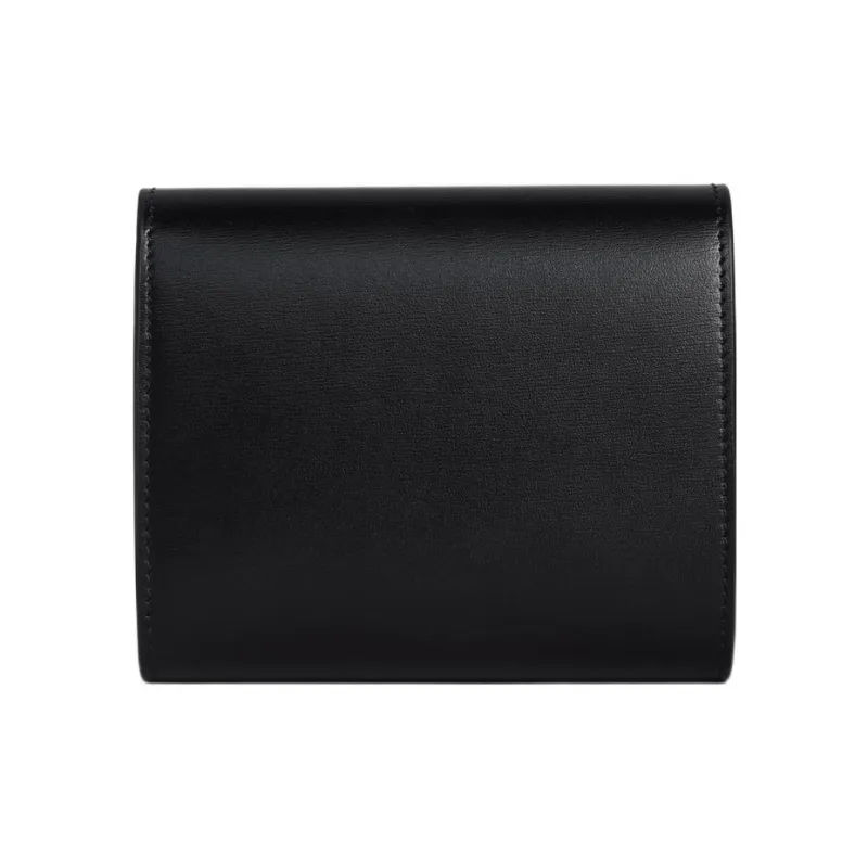 CELINE Triomphe Shiny Smooth Calfskin Card Holder Wallet Small Size Women's Black-2
