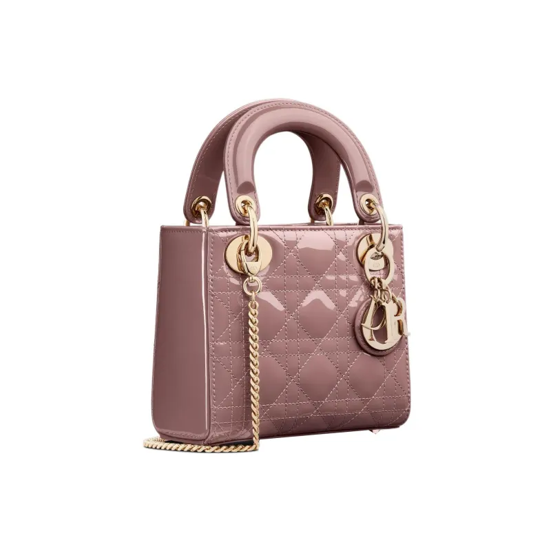 DIOR Lady Dior Patent Leather Calfskin Daisie Bag Shoulder Bag Crossbody Bag Handbag Mini Women's Pink Peony-1