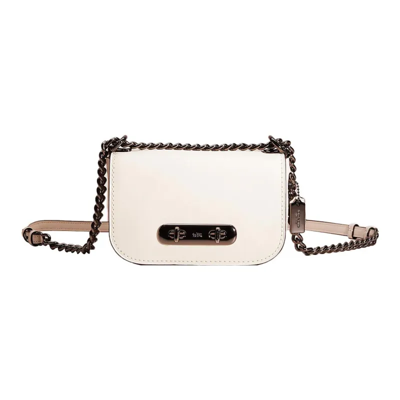 COACH Swagger Glove Tanning Chain Bag Shoulder Bag Crossbody Bag Small Size Women's Chalk White-0