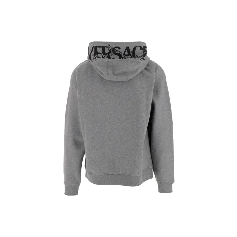 VERSACE Logo print Zip up Hoodie-1