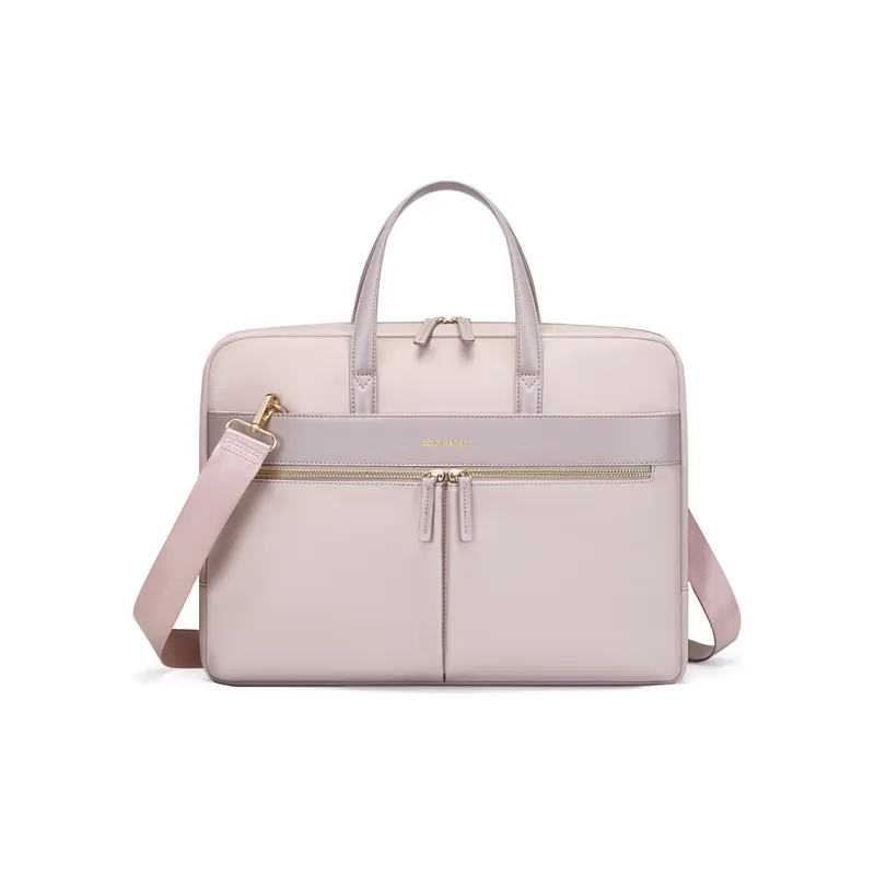 GOLF Fabric Lawyer Bag Handbag Briefcase Laptop Bag Large Size Women's Pink Leather/Elegant Black-1