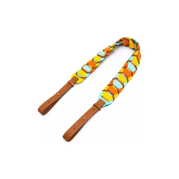 LOEWE Cow Leather Ring Buckle With Bag Strap Women's Orange/Aqua Blue