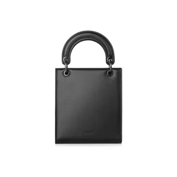 INJOYLIFE Cow Leather Small Square Bag One Shoulder Handbag Small Size Women's Black