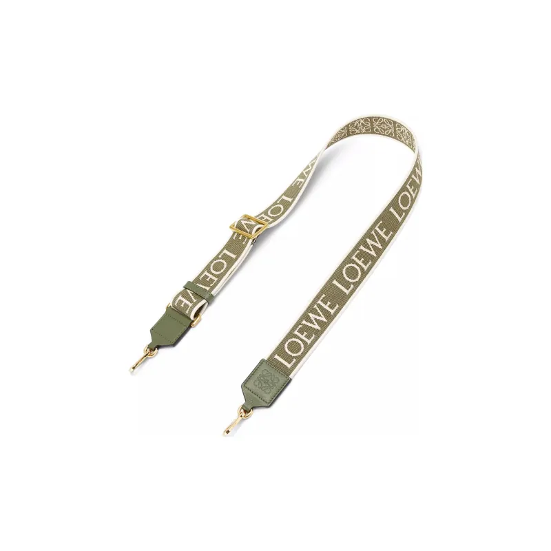 LOEWE Fabric Cow Leather Patchwork Bag Straps Women's Green/Avocado Green-0