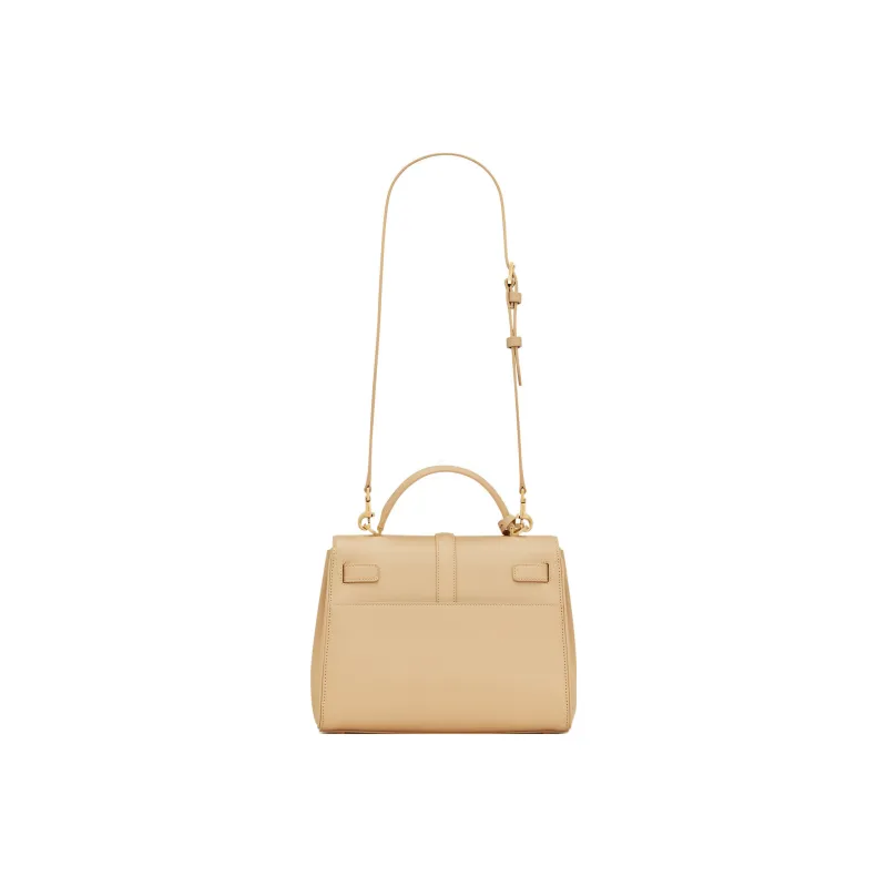 SAINT LAURENT Bright Cow Leather Shoulder Bag, Crossbody Bag, Handbag Trumpets Women's Beige Yellow-2