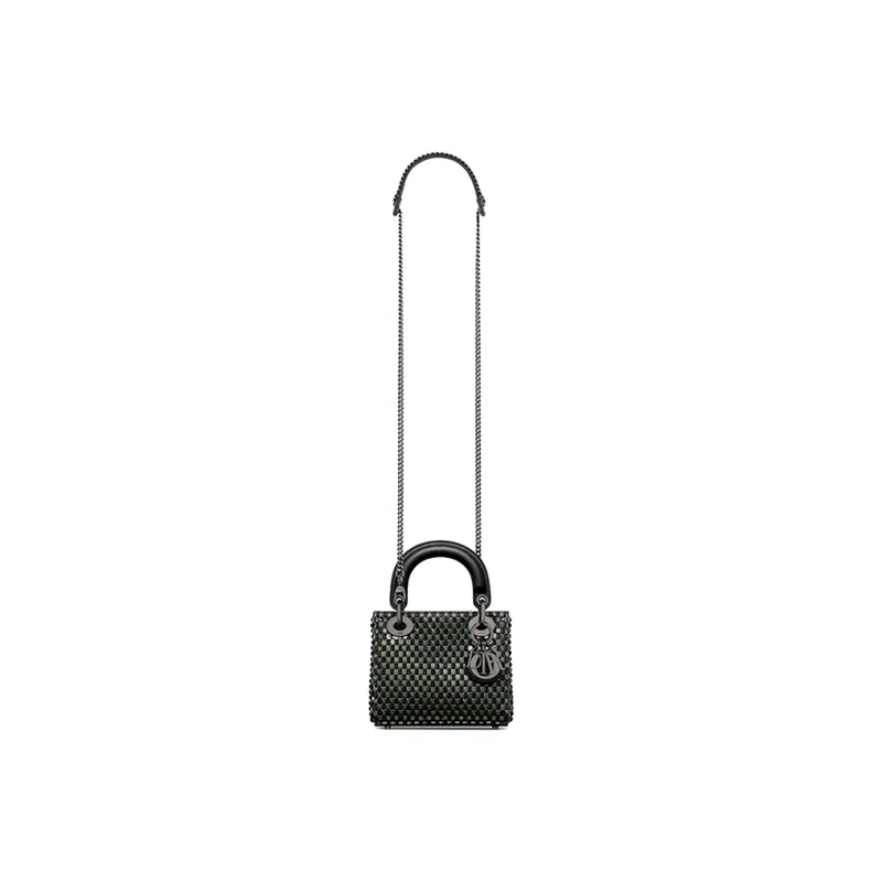 DIOR Lady Dior Calfskin Daisie Bag Shoulder Bag Crossbody Bag Handbag Mini Women's Green-3