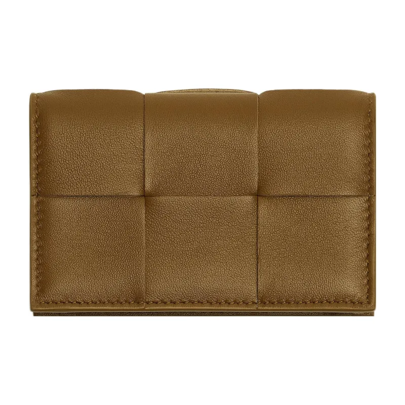 Bottega Veneta Sheepskin With Cow Leather Card Holder Women's Acorn-1