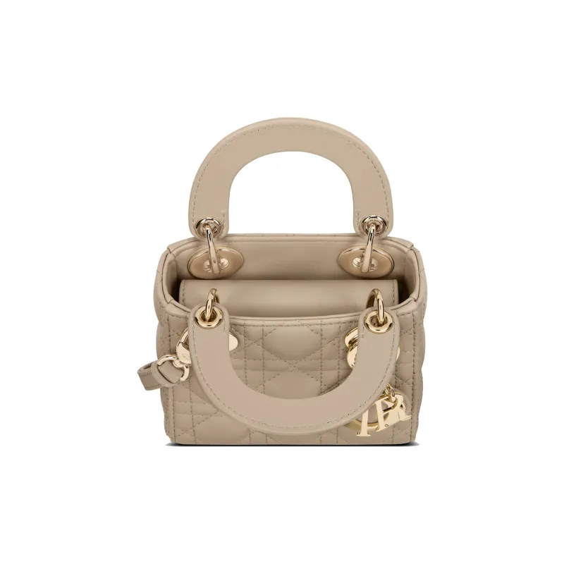 DIOR Lady Dior Sheepskin Daisie Bag Shoulder Bag Crossbody Bag Handbag Extra Mini Women's Beige-2