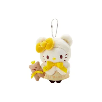 Sanrio Winter Warm Hello Kitty Birthday Collection Hello Kitty Yellow Cloak Dolls Plush Pendant 15cm High