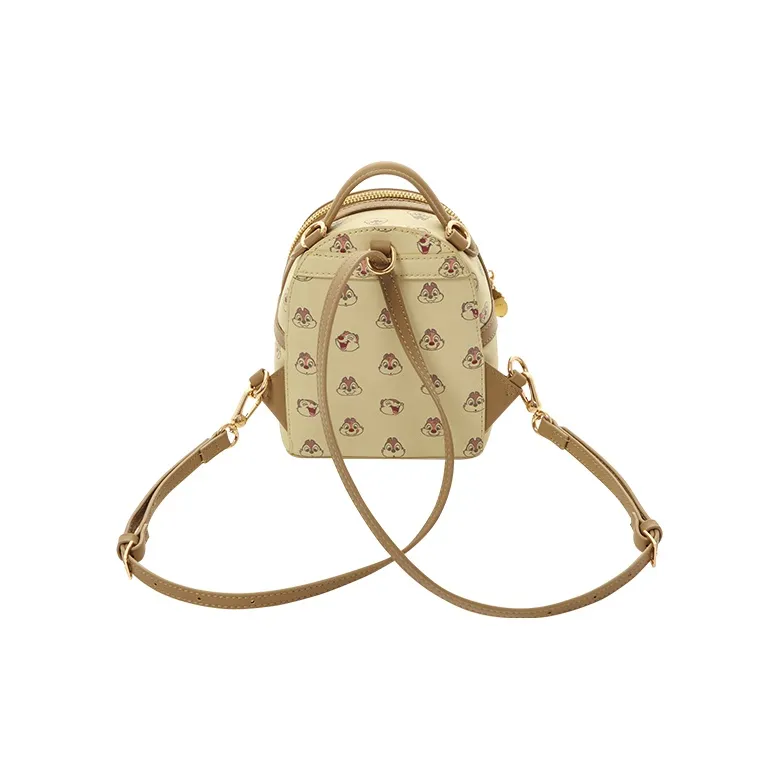 Disney Leather Backpack Crossbody Bag Backpack Mini Women's Light Coffee-3