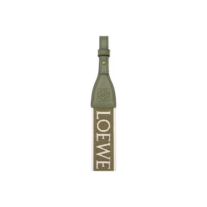 LOEWE Anagram Fabric Cow Leather Patchwork Bag Straps Women's Green/Avocado Green-1