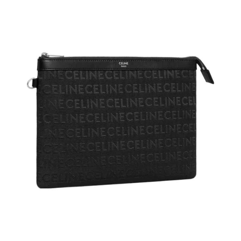 CELINE Canvas Canvas Bag Clutches Regular Men's Black-1
