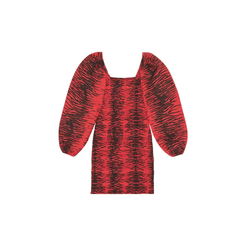 GANNI Long-Sleeved Dresses Women's Red-1