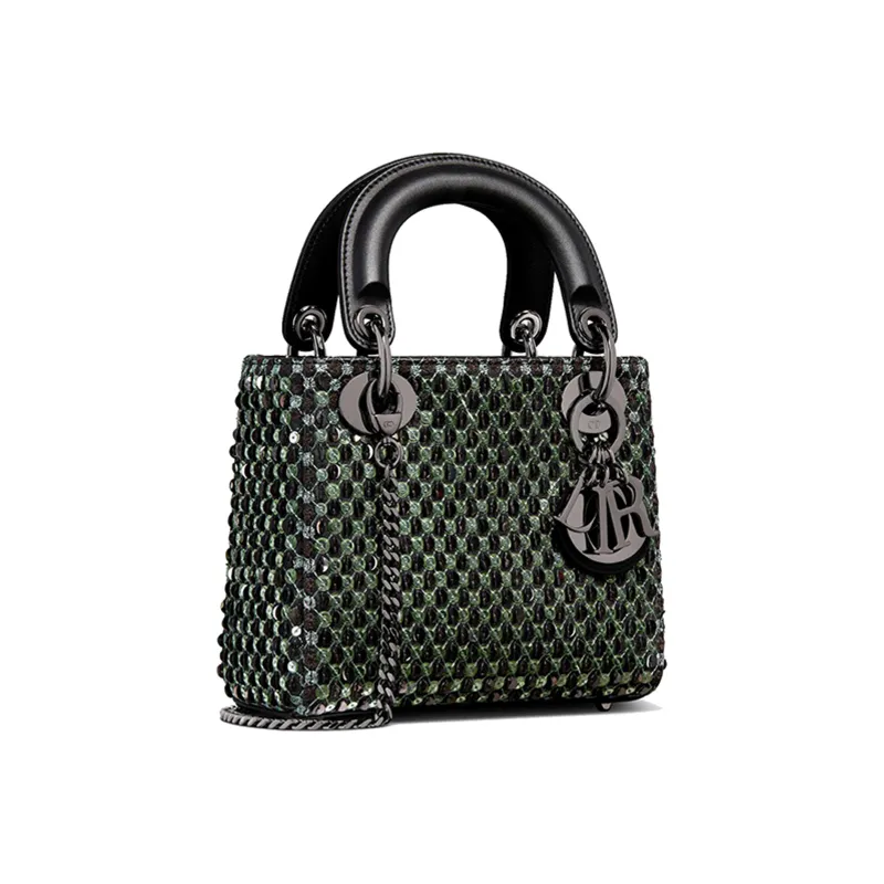 DIOR Lady Dior Calfskin Daisie Bag Shoulder Bag Crossbody Bag Handbag Mini Women's Green-1