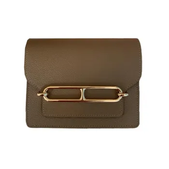 HERMES Roulis Evercolor Calfskin Coin Purse Card Holder Fanny Pack Wallet Women's D0 Beige Weimar Dog Beige