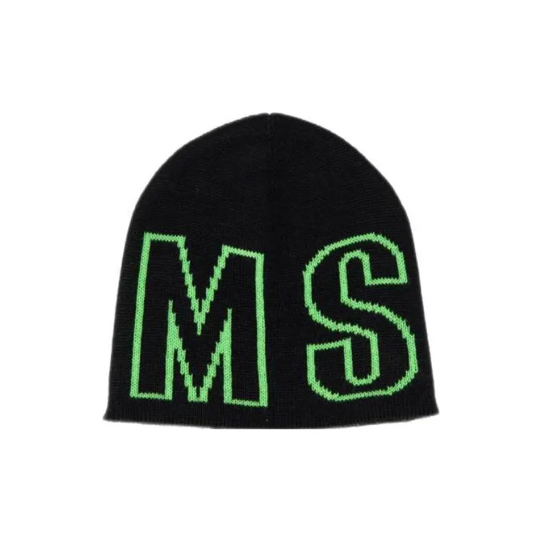 MSGM Logo Intarsia Knit Beanie-1