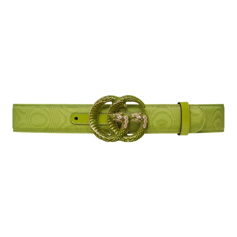 GUCCI Fashion Cloud Pattern Double G Snake Buckle Smooth Buckle Men's Width: 4cm-0