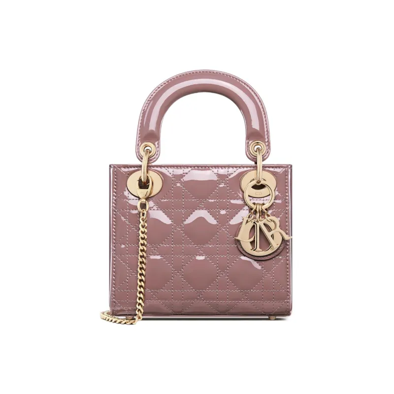 DIOR Lady Dior Patent Leather Calfskin Daisie Bag Shoulder Bag Crossbody Bag Handbag Mini Women's Pink Peony-0