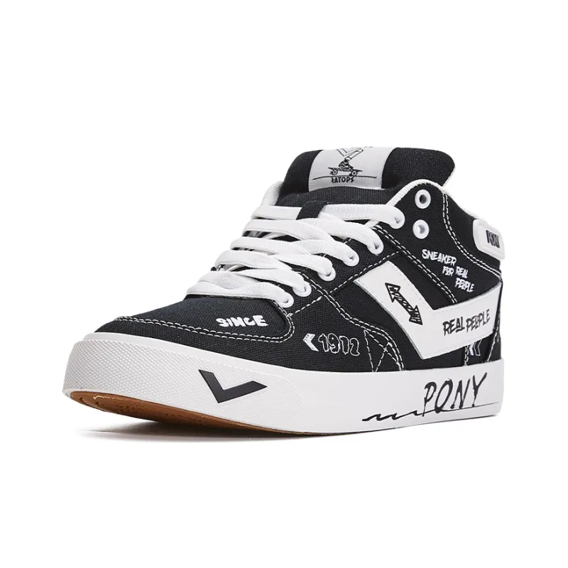 PONY Atop Low Top Skateboard Shoes Unisex Black-1