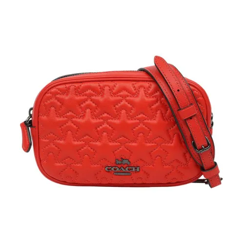 COACH Drawstring Cow Leather Sling Bag, Fanny Pack Small Size Women's Red
