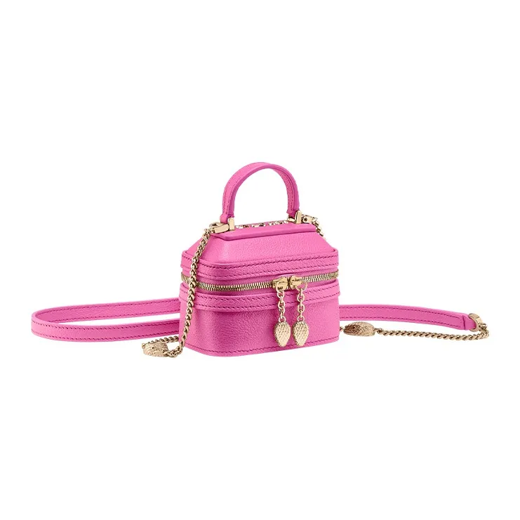 BVLGARI Serpenti Forever Calfskin Pearl Box Bag Shoulder Bag Crossbody Bag Handbag Mini Women's Pink-0