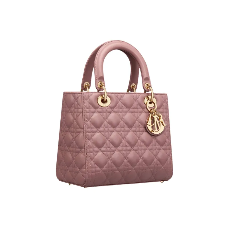DIOR Lady Dior Sheepskin Daisie Bag Shoulder Bag Crossbody Bag Handbag Medium Size Women's Pink Peony-1