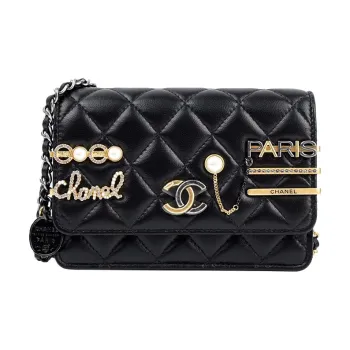 CHANEL WOC22C Spring Lambskin Chain Bag, Shoulder Bag, Crossbody Bag Mini Women's Black