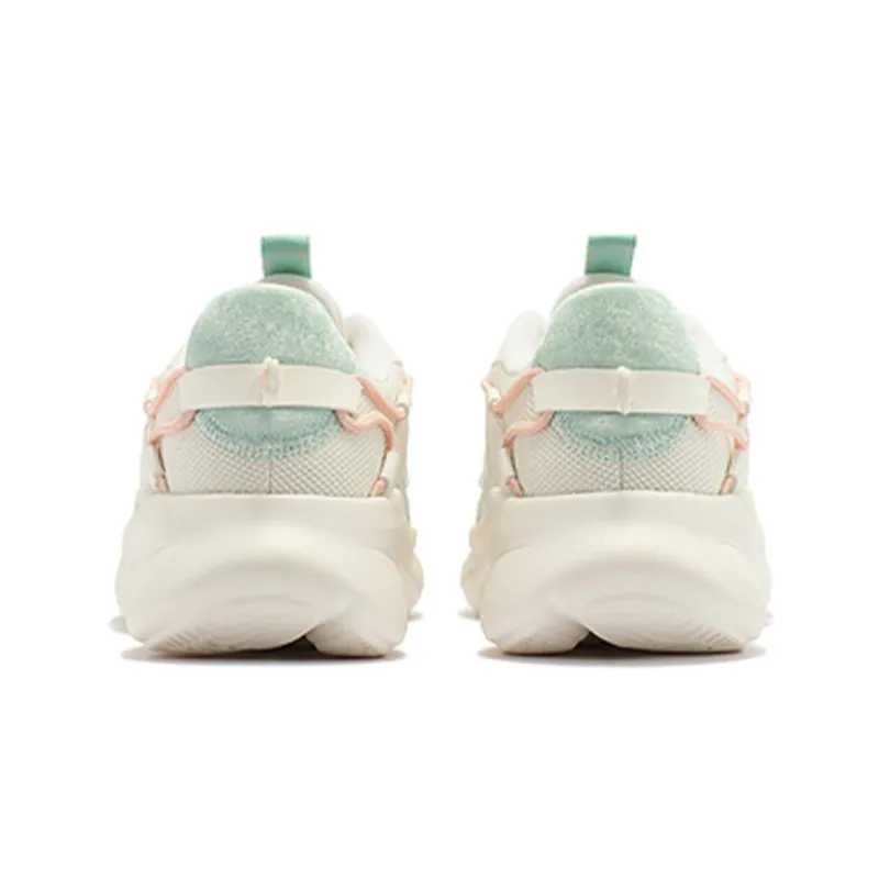 361° Cushioned Wear Resistant Lightweight Low Top Running Shoes Women's Feather White-2