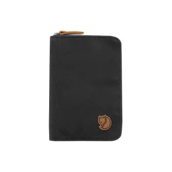 Fjallraven Cotton With Cow Leather Detail Passport Holder, Wallet Regular Unisex Dark Gray