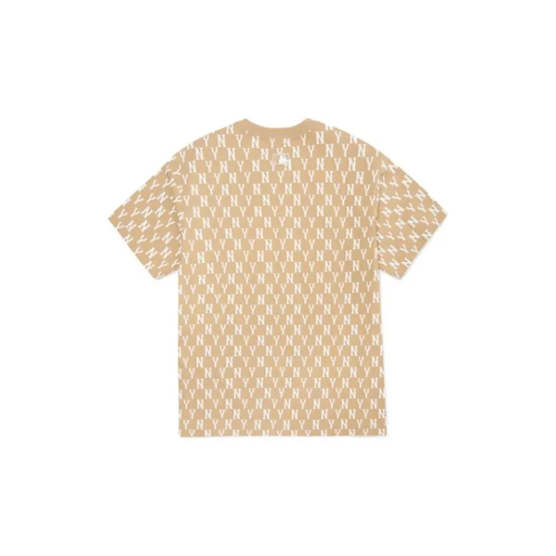 MLB Base Logo T Shirts Unisex Beige-1